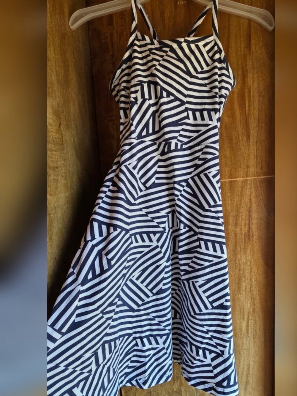 ❗️NWT- Pact Organic- Blue and White Midi Stripped Dress